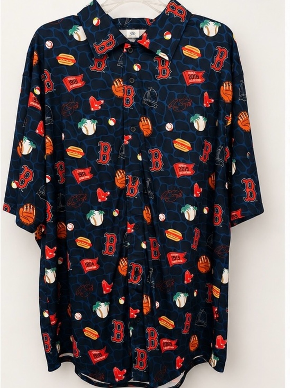 Boston Red Sox Novelty Button-Up Shirt | Men’s XL | Fenway Summer Party Shirt